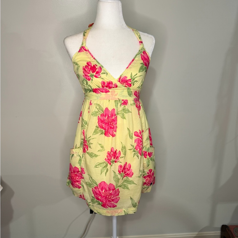 Abercrombie & Fitch Floral Mini Dress - Yellow and Pink